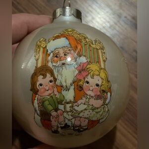 Vintage Cambell's Soup Company 1980 Christmas Ornament with Santa and Children